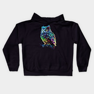 Colorful neon Owl Kids Hoodie